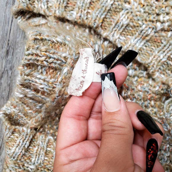 Hem & Thread Tan Knit Pullover Sweater - Picture 4 of 5